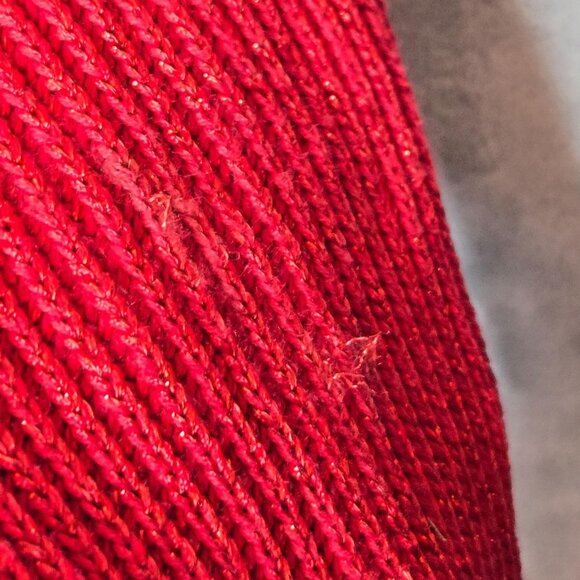 Ralph Lauren Plus-Size Dolman Sleeve Boatneck Sweater 3X Metallic Red Holidays - Picture 12 of 13